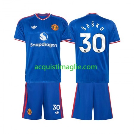 Divisa di Calcio Manchester United Benjamin Sesko 30 Bambino Trasferta 2026/2027